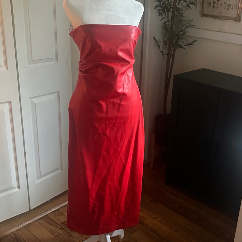 Zara Strapless Scarlet Dress